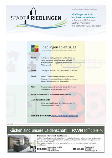 06.06.2023 Amtliches Mitteilungsblatt Riedlingen