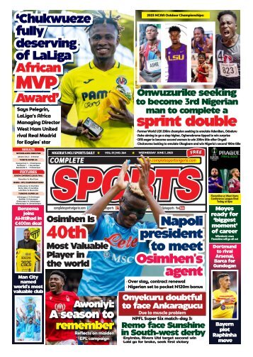 COMPLETE SPORTS - WEDNESDAY, JUNE 7, 2023