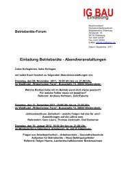 Betriebsräte-Forum Einladung Betriebsräte - Abendveranstaltungen