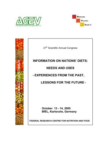 Information on Nations' Diets: Needs and Uses – Experiences - AGEV