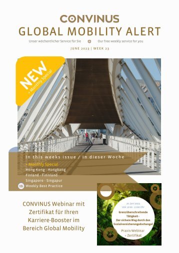 CONVINUS Global Mobility Alert - Week 23.2023