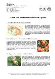 Obst- und Beerensorten in den Karpaten