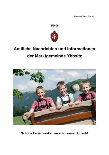 Amtliche Nachrichten Ausgabe 5/2009 - Marktgemeinde Ybbsitz