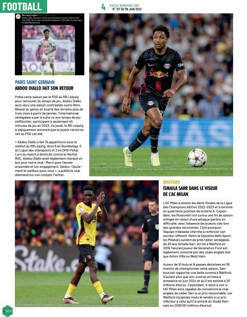 Journal wiwsport n217 - 09 juin 2023