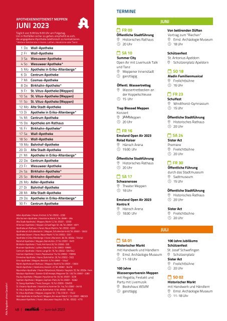 Emsblick Meppen - Heft 56 (Juni/Juli 2023)