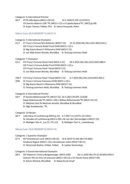 Catalog - 244. 245. Mundikat Int. FIFe Show - BOXTEL 10 & 11 June 2023