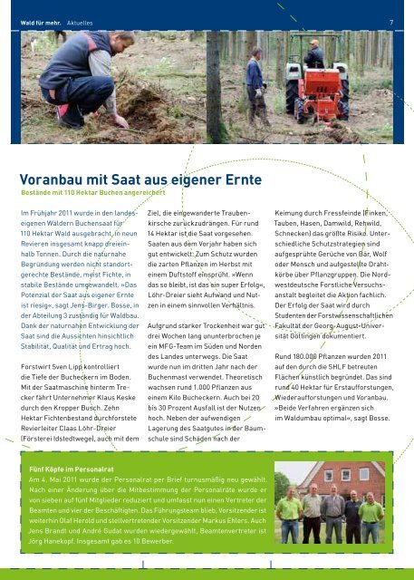 Ausgabe 09/Jahrgang 2011 - Schleswig-Holsteinische Landesforsten