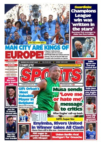 COMPLETE SPORTS - SUNDAY, JUNE 11, 2023