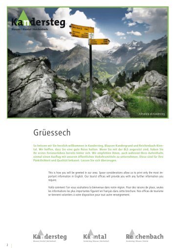 Prospekt - KANDERSTEG - Berner Oberland - Schweiz