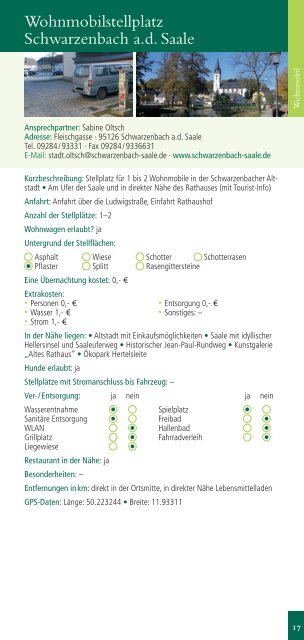 Wohnmobil- und Camping - Das Fichtelgebirge