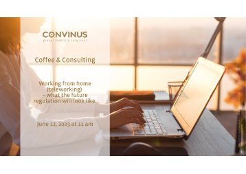 Coffee & Consulting: Working from home (teleworking)  – what the future regulation will look like.  