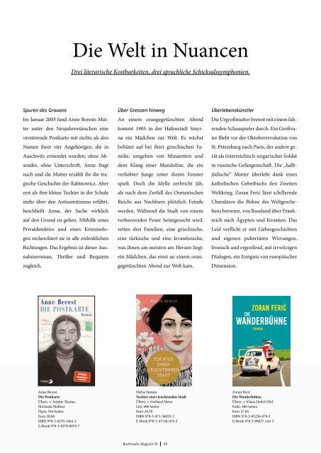 Buchhandlung Spazierer magazin Sommer 2023