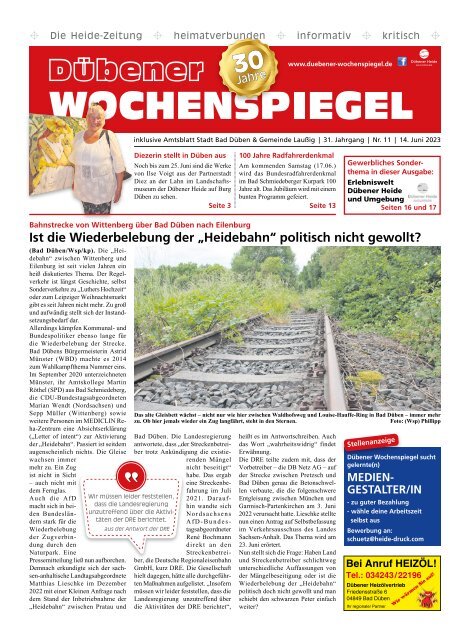 Dübener Wochenspiegel - Ausgabe 11 - Jahrgang 2023