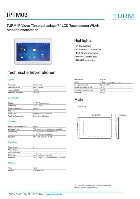 IPTM03 Datenblatt