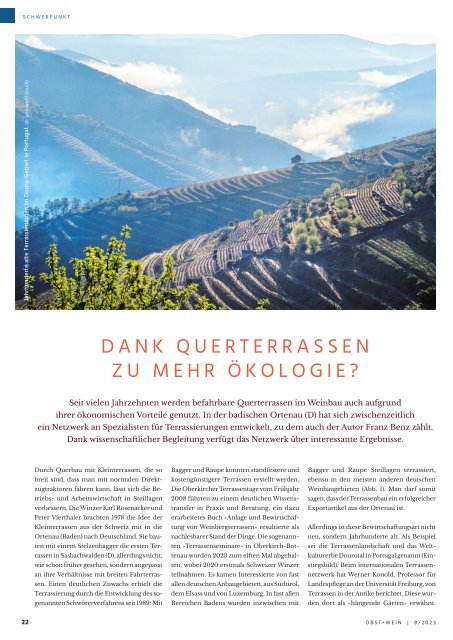 Dank Querterrassen zu mehr Ökologie?