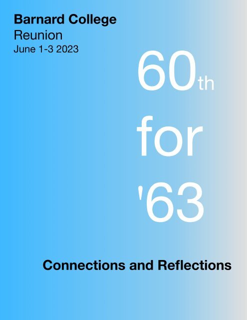 Barnard \'63 Reunion Booklet