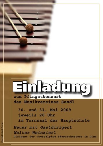 zum Pfingstkonzert des Musikvereines Sandl - Freistadt