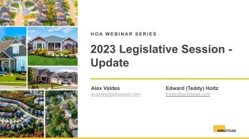 2023 Legislative Session Update  - Winstead Attorneys