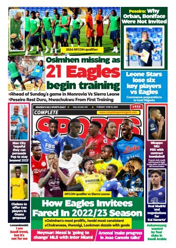 COMPLETE SPORTS - TUESDAY, JUNE 13, 2023