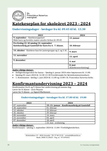 St. Franciskus menighetsblad nr 2 2023