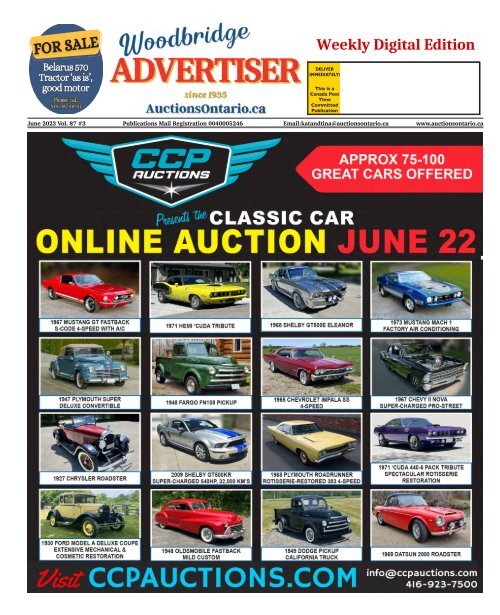 Woodbridge Advertiser/Auctions Ontario.ca - 2023-06-13