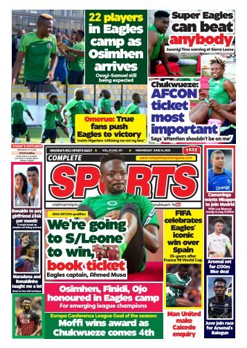 COMPLETE SPORTS - WEDNESDAY, JUNE 14, 2023