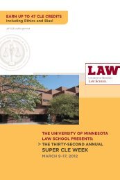 SUPER CLE WEEK - the University of Minnesota Law School