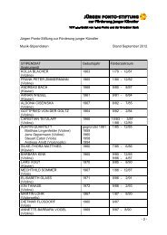 Musik-Stipendiaten der Jürgen Ponto-Stiftung 1979 - 2012