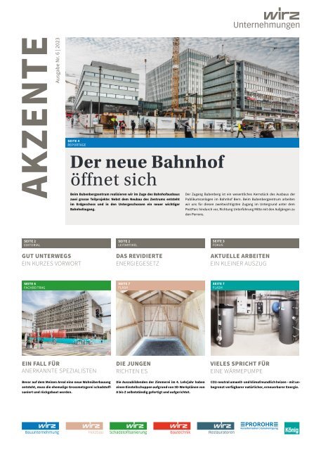 Wirz Unternehmungen Akzente 6 | 2023