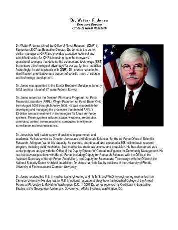 Dr. Walter F. Jones joined the Office of Naval ... - NPS Publications