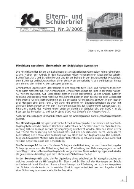 Eltern- und Schülerbrief - Städtisches Gymnasium Gütersloh