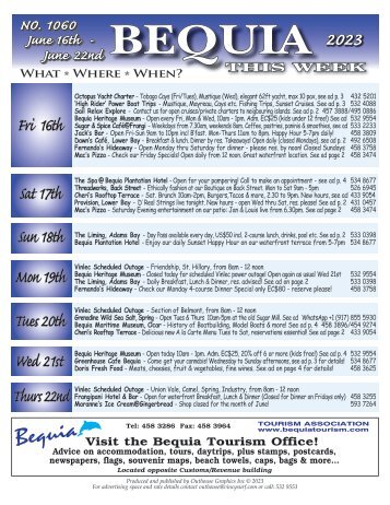 Bequia this Week - 16th June - 22nd June 2023