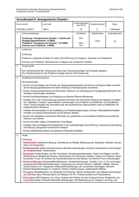 Technische Universität Kaiserslautern - Fachbereich Chemie ...