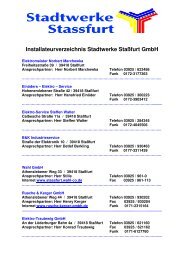 Installateurverzeichnis Stadtwerke Staßfurt GmbH