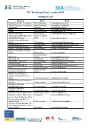 FP-7 Brokerage Event, London 2011 Delegates List - SSA Events ...