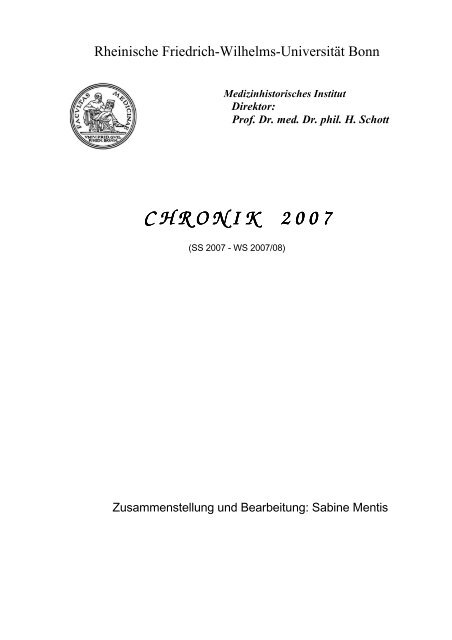 chronik 2 chronik 2 0 0 7 - Medizinhistorisches Institut der Universität ...