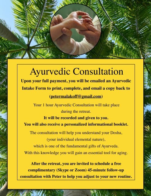 Ayurveda and Aging Yoga Retreat FINAL