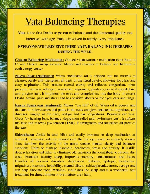 02 Ayurveda and Aging Yoga Retreat 6.18. PALM TREE