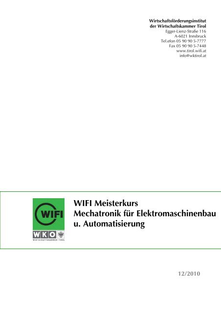 Wifi Meisterkurs Mechatronik Fur Elektromaschinenbau U Wifi Tirol