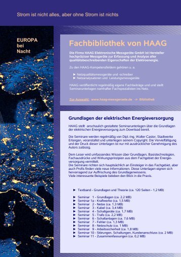 Seminar 9 - Arbeitssicherheit - HAAG Elektronische Messgeräte GmbH