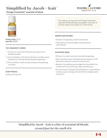 Orange Creamsicle™ essential oil blend Product Information Page