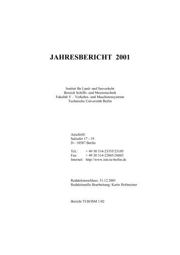 jahresbericht 2001 - FG Entwurf & Betrieb Maritimer Systeme - TU ...