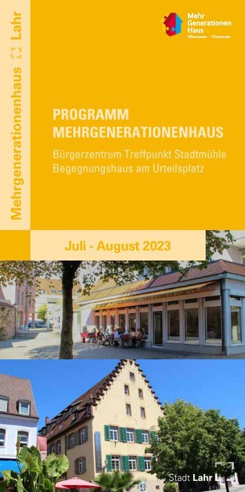 Programm Mehrgenerationenhaus Lahr - Juli August 2023