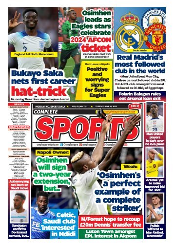 COMPLETE SPORTS - TUESDAY, JUNE 20, 2023