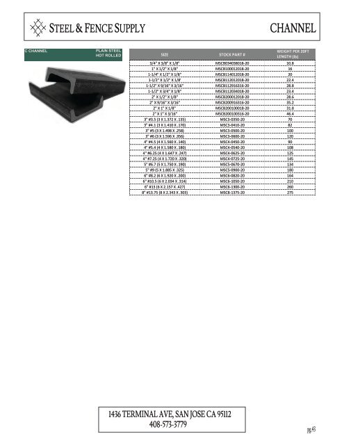 Product Catalog 2023 - Steel & Fence Supply