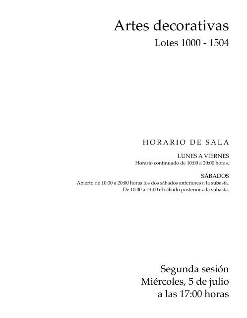 Subasta Artes Decorativas Julio 2023