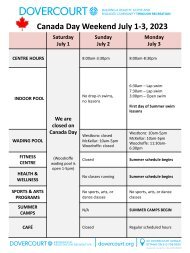 Dovercourt Canada Day 2023 schedule