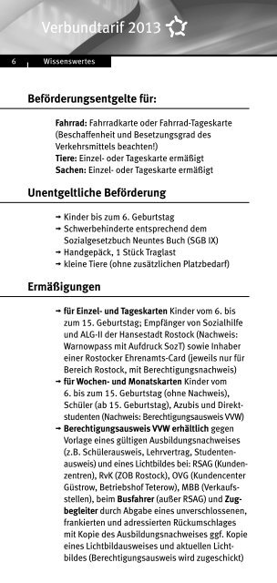 Verbundtarif 2013 - Verkehrsverbund Warnow