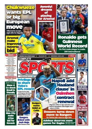 COMPLETE SPORTS - WEDNESDAY, JUNE 21, 2023