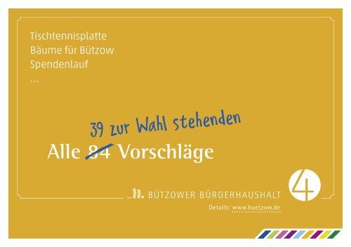 Vorschlagsheft 4. Bützower Bürgerhaushalt 